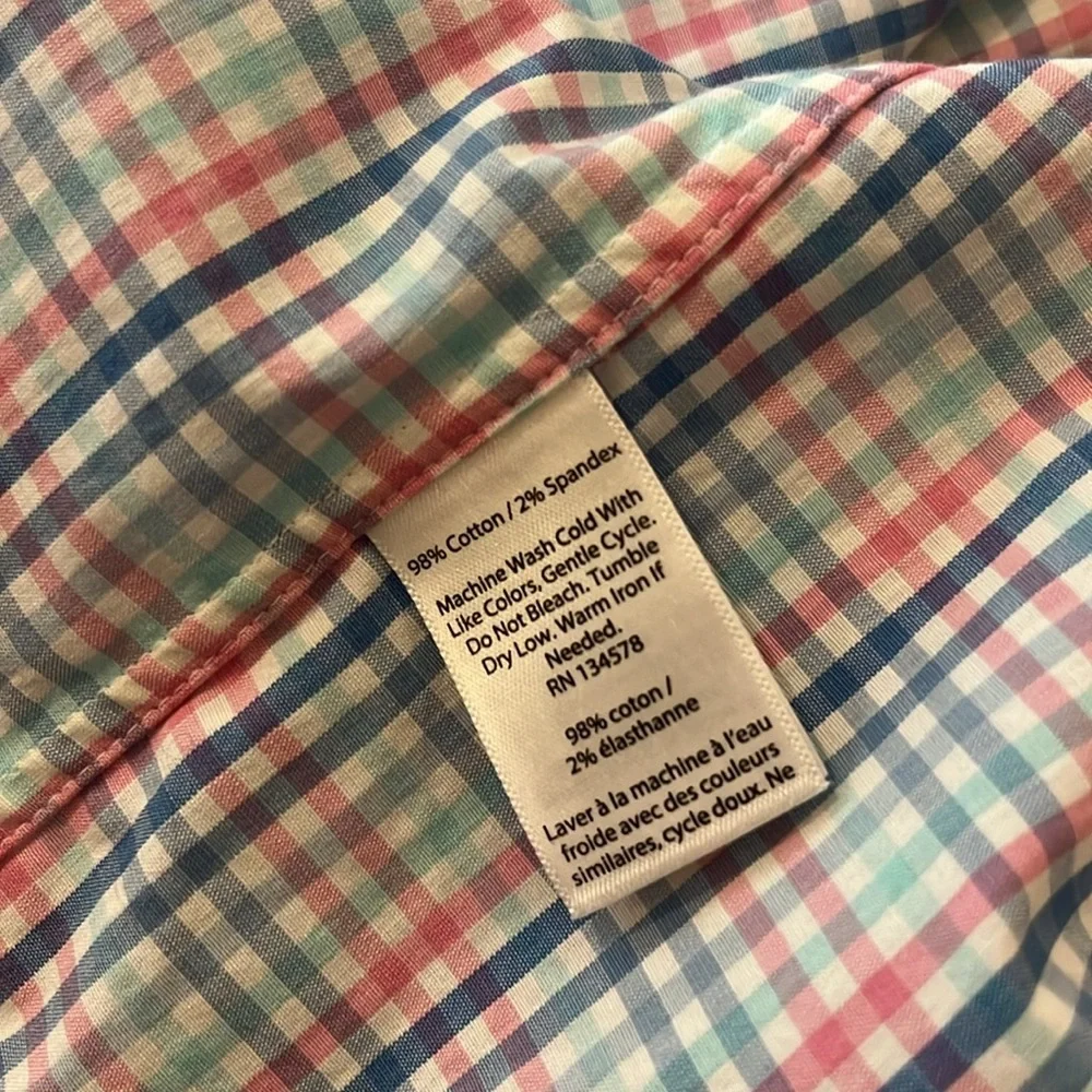 Men’s Vineyard Vines Pink Blue Classic fit Tucker long sleeve shirt sz small - Picture 11 of 12